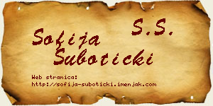 Sofija Subotički vizit kartica